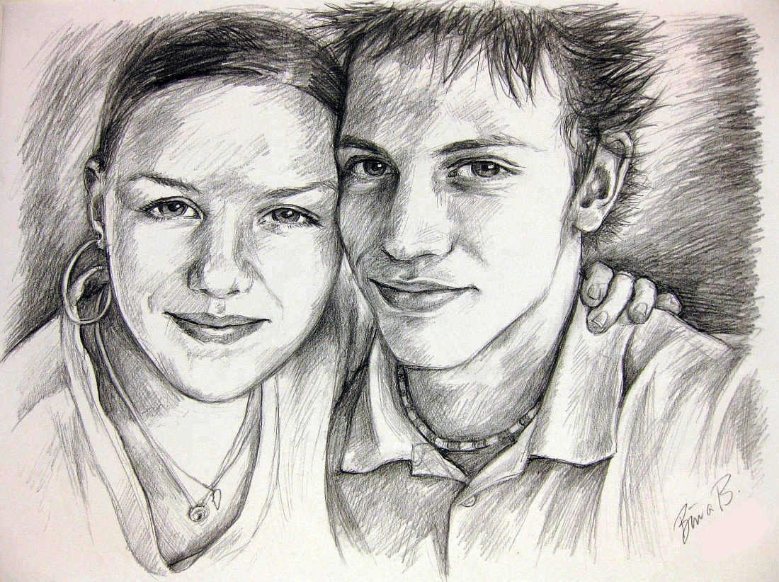 Zeichnung eines Urlauberpaars